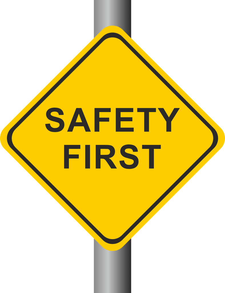 Yellow Safety First Sign